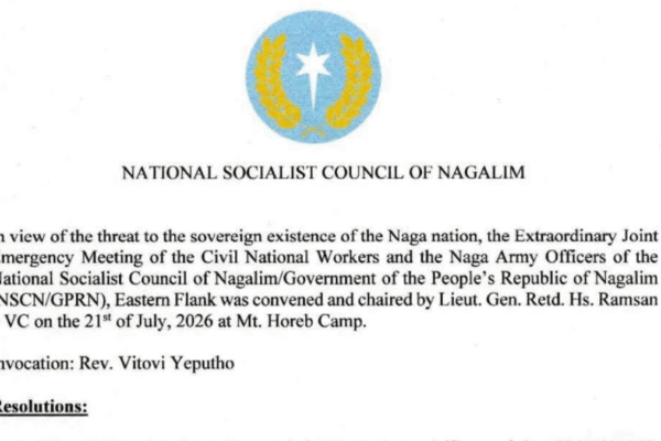NSCN GPRN Eastern Flank resolution declaring Provisional Government, July 21, 2026