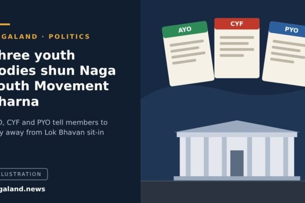 Illustration of three youth organisation notices advising members not to join the Naga Youth Movement sit-in at Lok Bhavan, Kohima